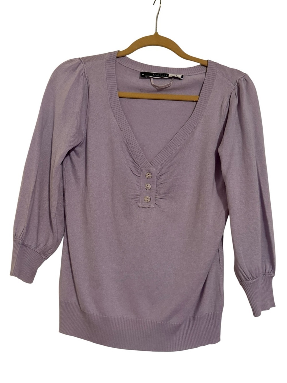 Sportmax Code Lavender Knit V Sweater Size Medium